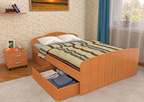 Кровать Эконом 1200х2000 с ящиками и матрасом