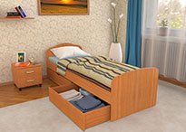 Кровать Эконом 800х2000 с ящиками и матрасом