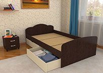 Кровать Эконом в цвете Комбо-1 1200х2000 с ящиками