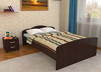 Кровать Эконом в цвете Венге 1400х2000 с матрасом