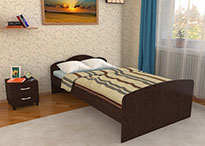 Кровать Эконом в цвете Венге 1200х2000 с матрасом