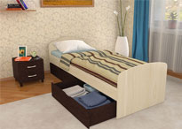 Кровать Эконом в цвете Комбо-2 800х2000 с ящиками и матрасом