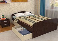 Кровать Эконом в цвете Комбо-1 1400х2000 с ящиками и матрасом
