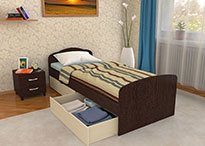 Кровать Эконом в цвете Комбо-1 900х2000 с ящиками и матрасом