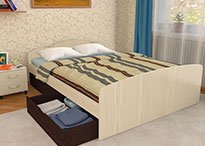 Кровать Эконом в цвете Комбо-2 1600х2000 с ящиками и матрасом