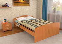 Кровать Эконом в цвете Ольха 1200х2000 с матрасом