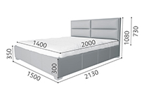 Кровать с мягким изголовьем и подъемным механизмом Екатерина 5-DS