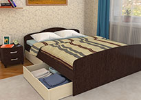 Кровать Эконом в цвете Комбо-1 1600х2000 с ящиками и матрасом