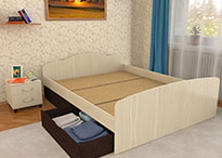 Кровать Эконом в цвете Комбо-2 1600х2000 с ящиками